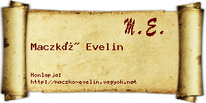 Maczkó Evelin névjegykártya