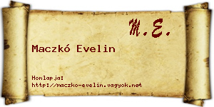 Maczkó Evelin névjegykártya